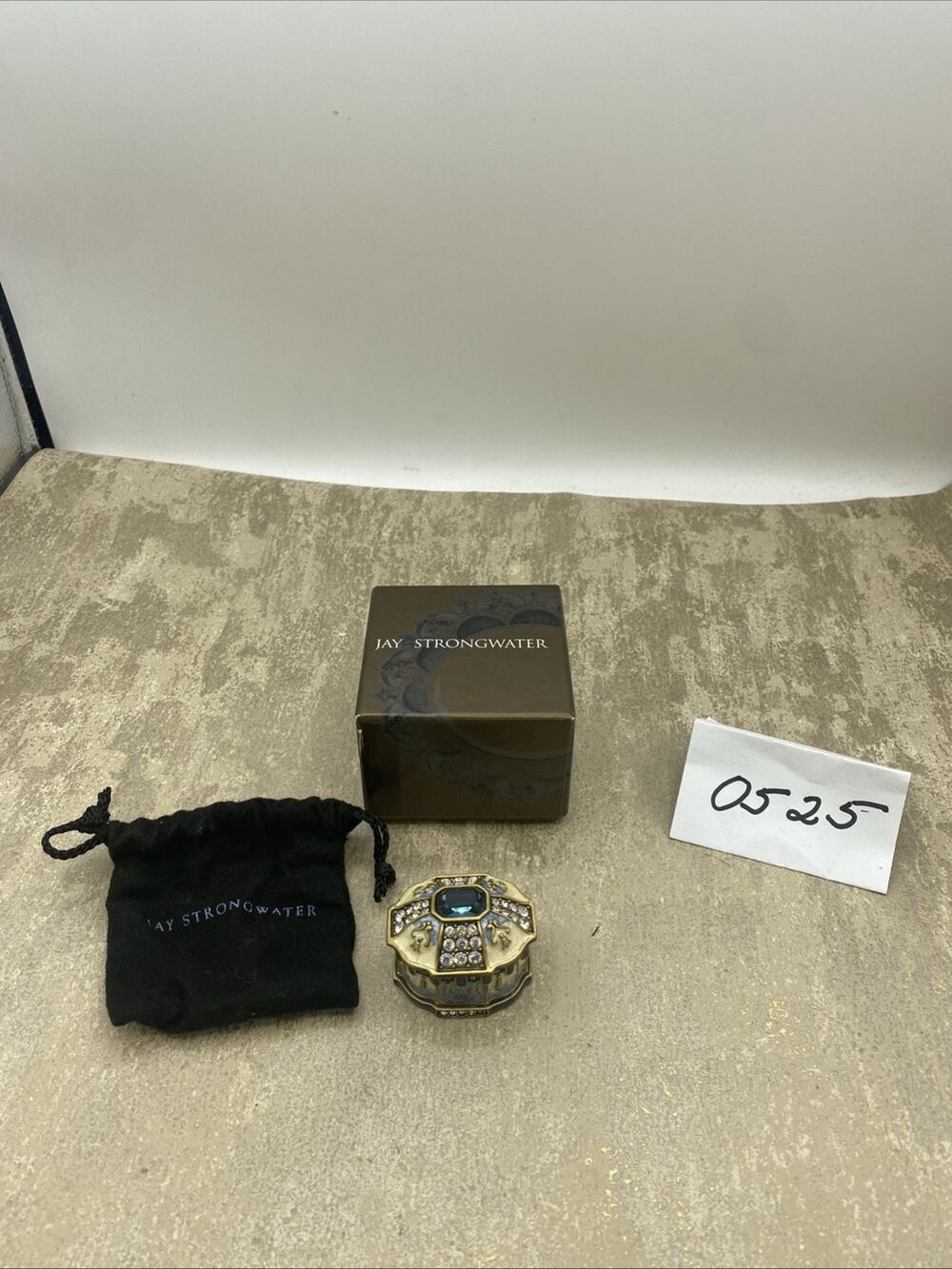 Jay Strongwater Swarovski Crystal And Enamel Trinket Box Multicolored W/Box